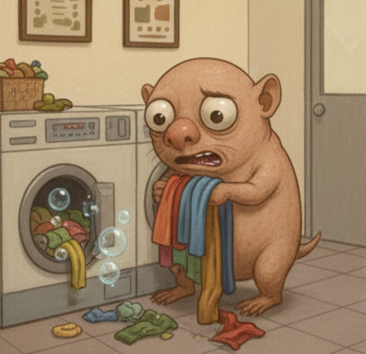 Robby The Rat sitting and looking bewildered